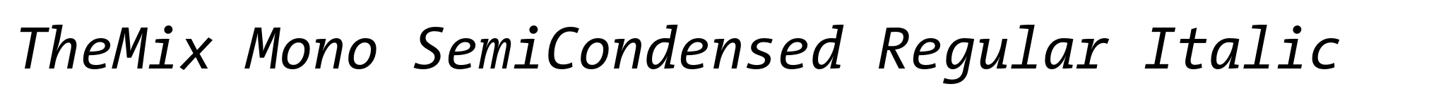 TheMix Mono SemiCondensed Regular Italic image