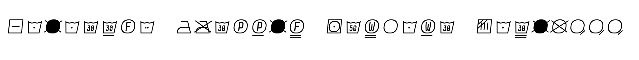 Monostep Washing Symbols Rounded Thin Italic image