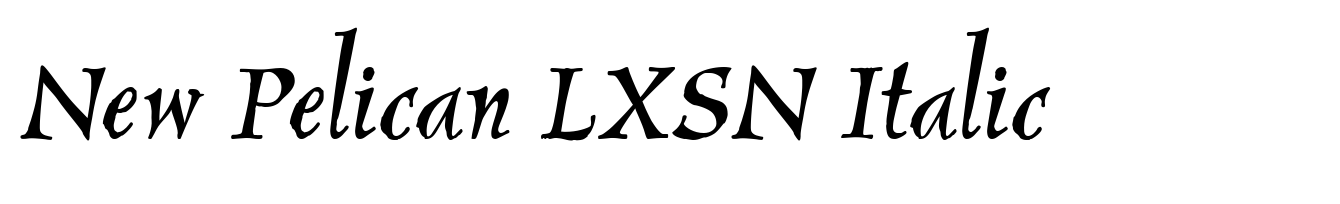 New Pelican LXSN Italic