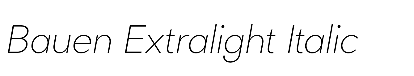 Bauen Extralight Italic
