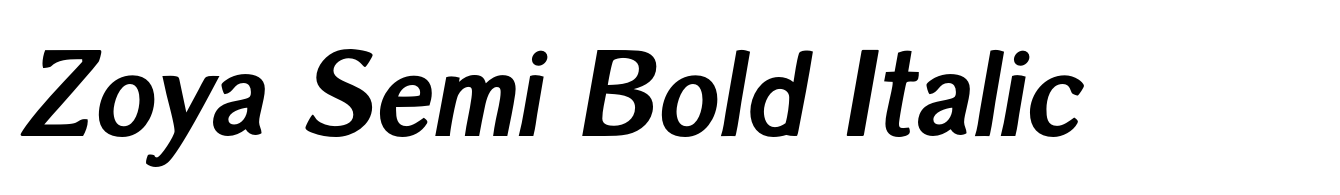 Zoya Semi Bold Italic
