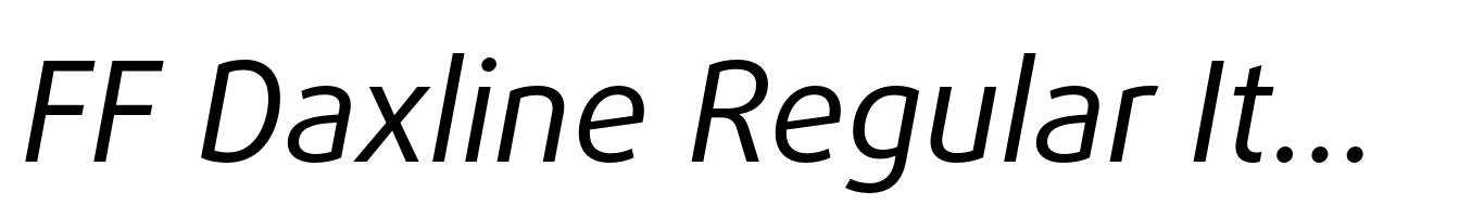 FF Daxline Regular Italic