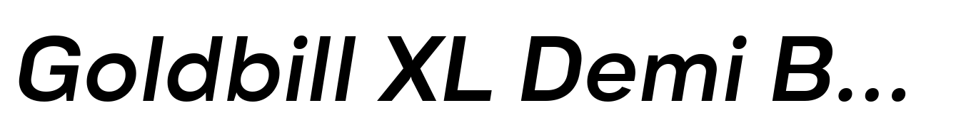 Goldbill XL Demi Bold Italic