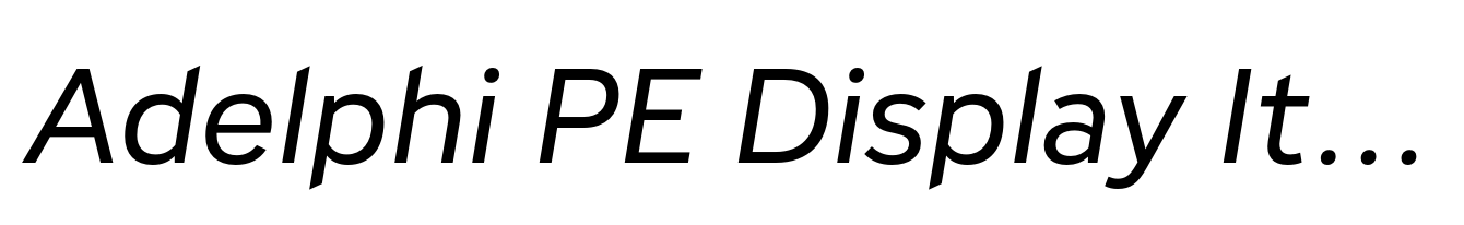 Adelphi PE Display Italic