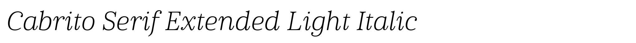 Cabrito Serif Extended Light Italic image