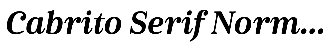 Cabrito Serif Norm Black Italic