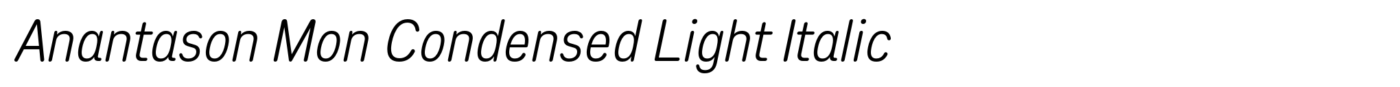 Anantason Mon Condensed Light Italic image