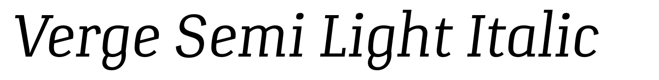 Verge Semi Light Italic