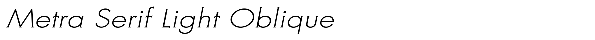 Metra Serif Light Oblique image