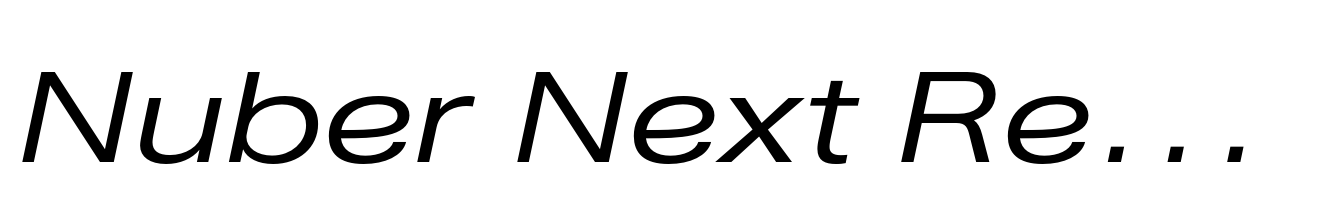 Nuber Next Regular Extended Italic