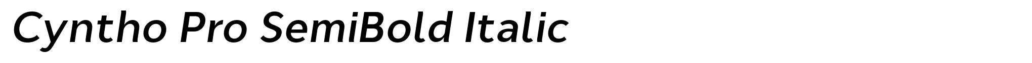 Cyntho Pro SemiBold Italic image