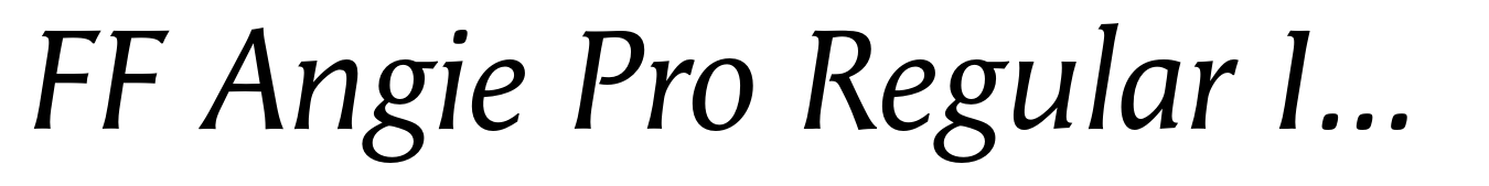 FF Angie Pro Regular Italic
