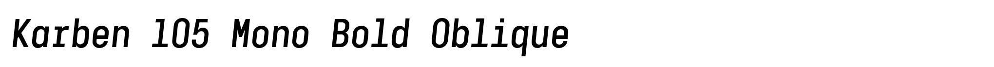 Karben 105 Mono Bold Oblique image