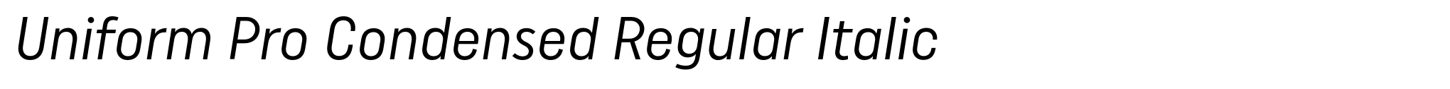 Uniform Pro Condensed Regular Italic image