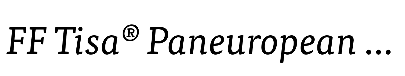 FF Tisa® Paneuropean Regular Italic