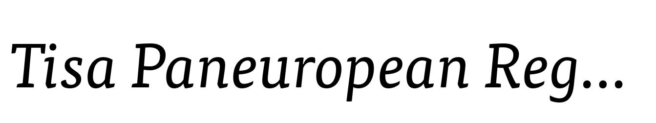 Tisa Paneuropean Regular Italic