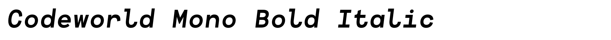 Codeworld Mono Bold Italic image