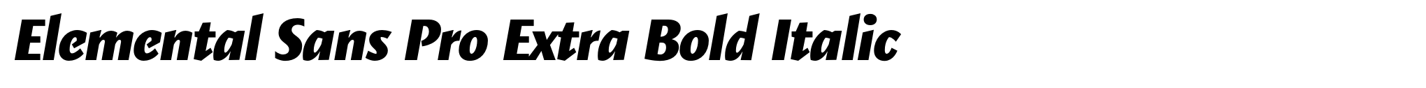 Elemental Sans Pro Extra Bold Italic image