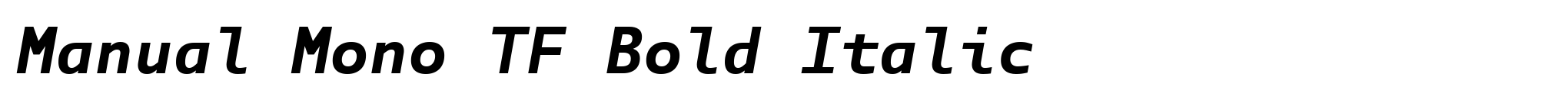 Manual Mono TF Bold Italic image