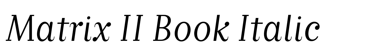 Matrix II Book Italic