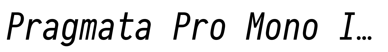 Pragmata Pro Mono Italic
