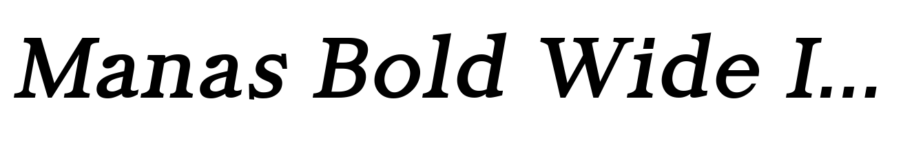 Manas Bold Wide Italic