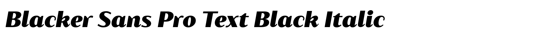 Blacker Sans Pro Text Black Italic image