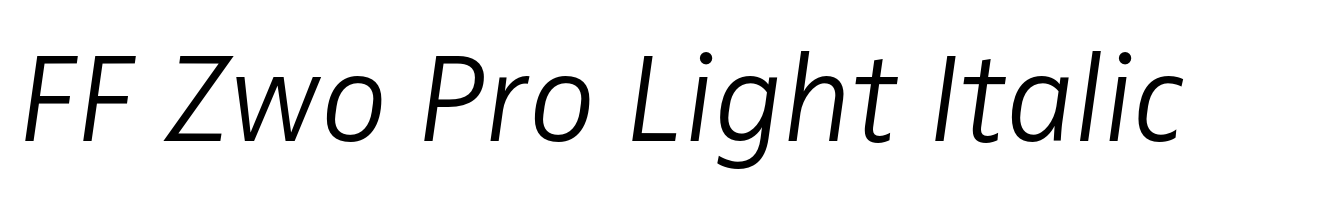 FF Zwo Pro Light Italic