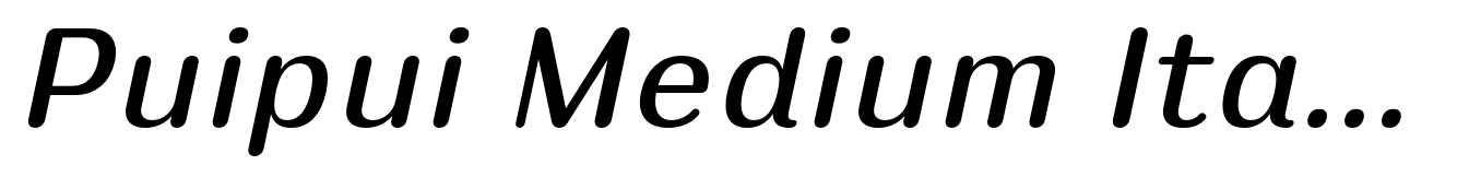 Puipui Medium Italic