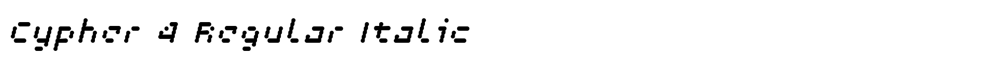 Cypher 4 Regular Italic image