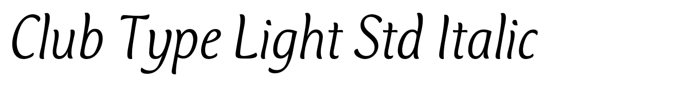 Club Type Light Std Italic