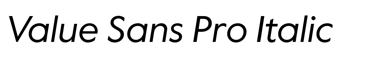 Value Sans Pro Italic