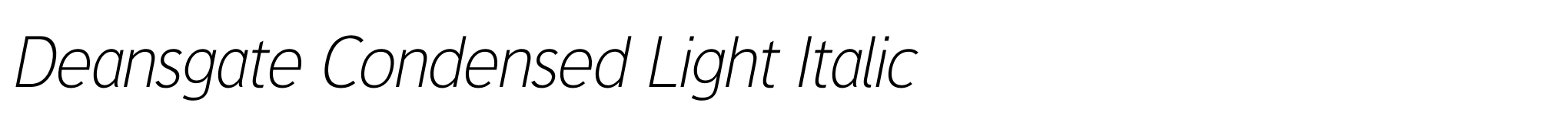 Deansgate Condensed Light Italic image
