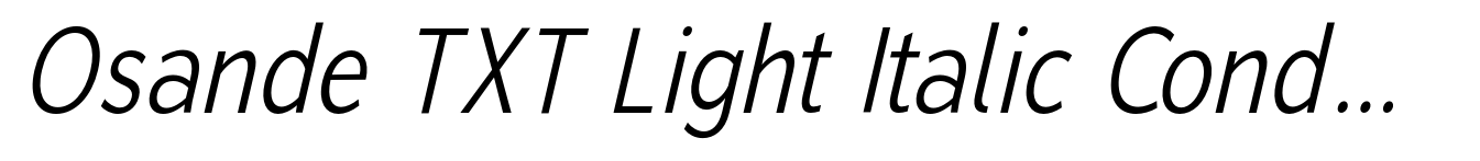 Osande TXT Light Italic Condensed
