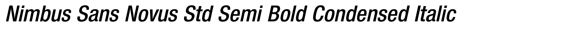 Nimbus Sans Novus Std Semi Bold Condensed Italic image