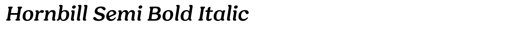 Hornbill Semi Bold Italic image