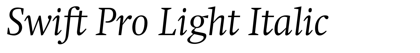 Swift Pro Light Italic