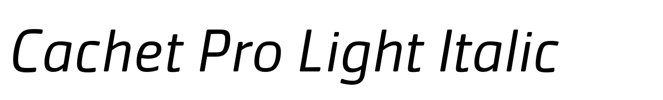 Cachet Pro Light Italic