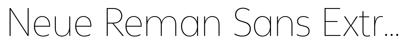 Neue Reman Sans Extra Light Semi Condensed