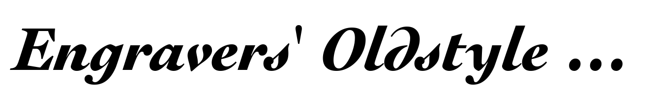 Engravers' Oldstyle 205 Black Italic