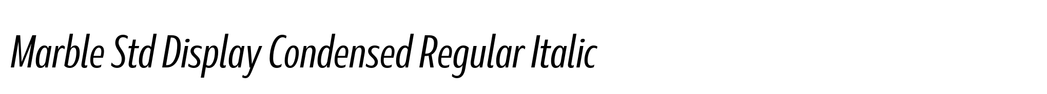 Marble Std Display Condensed Regular Italic image