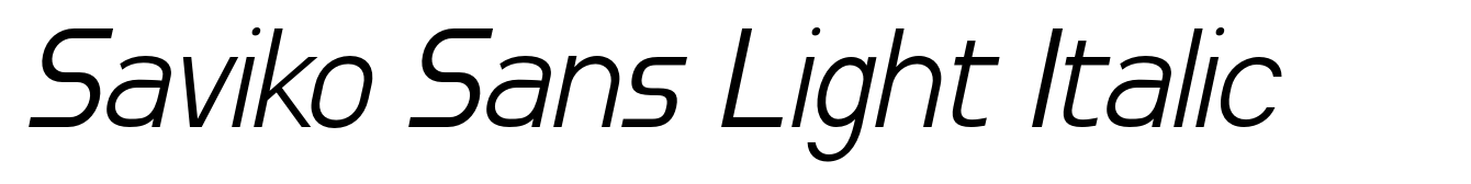 Saviko Sans Light Italic