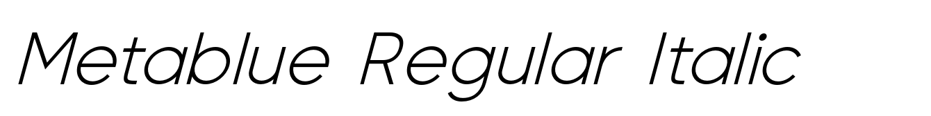 Metablue Regular Italic