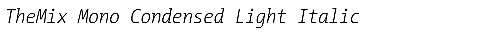 TheMix Mono Condensed Light Italic image