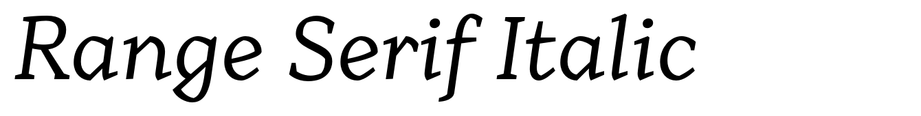 Range Serif Italic