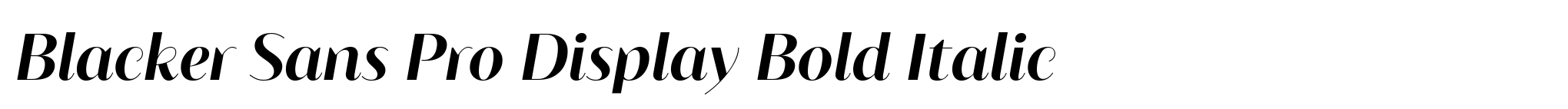 Blacker Sans Pro Display Bold Italic image