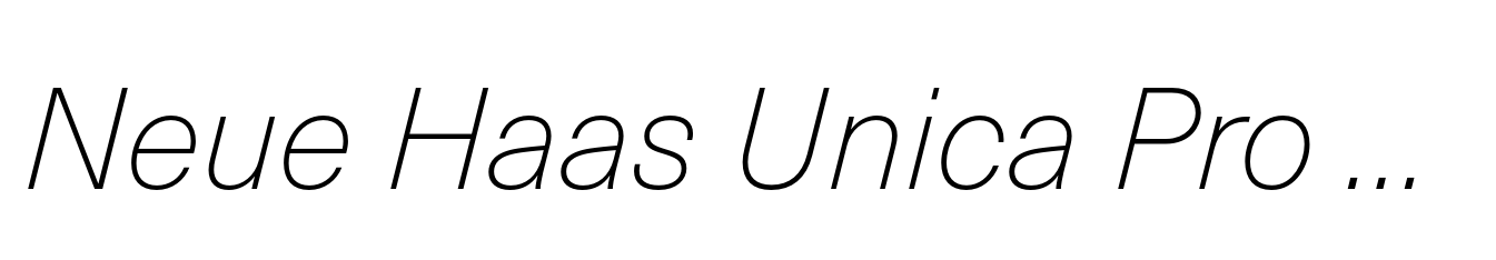 Neue Haas Unica Pro Thin Italic