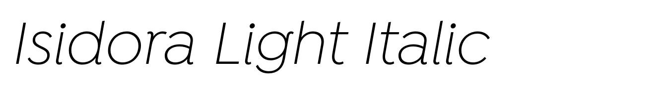 Isidora Light Italic