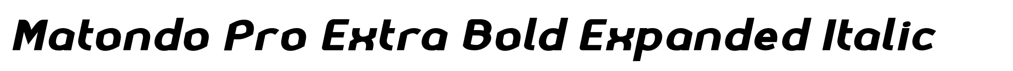 Matondo Pro Extra Bold Expanded Italic image