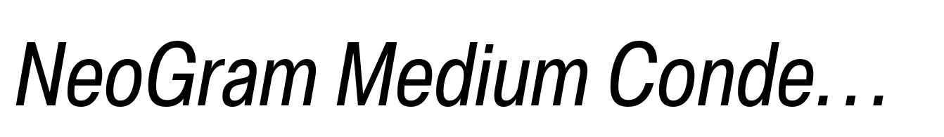 NeoGram Medium Condensed Italic